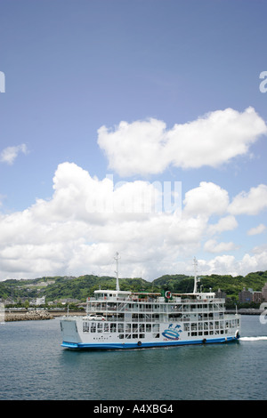 The ferry boat to the island of Sakurajima Kagoshima Japan Stock Photo