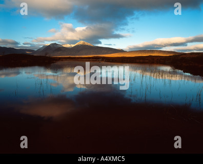 Lochan na h Achlaise and the hills of the Blackmount Rannoch Moor Scottish Highlands Stock Photo