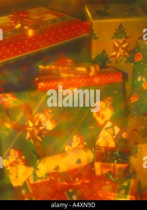Christmas gifts and packages Stock Photo