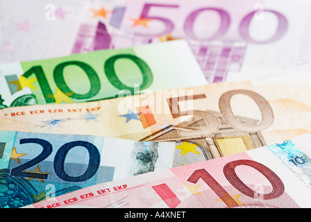 Euro Bank Notes Close Up Stock Photo