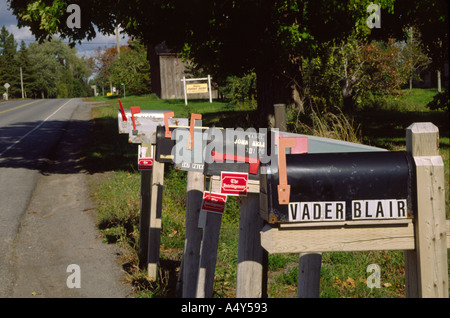 Mailbox on country road in Ontario Canada Stock Photo