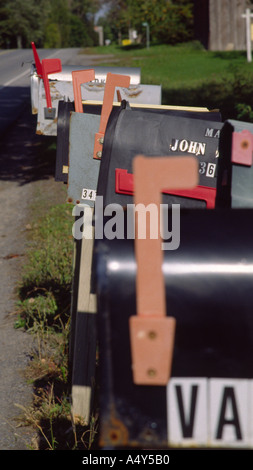 Mailbox on country road in Ontario Canada Stock Photo