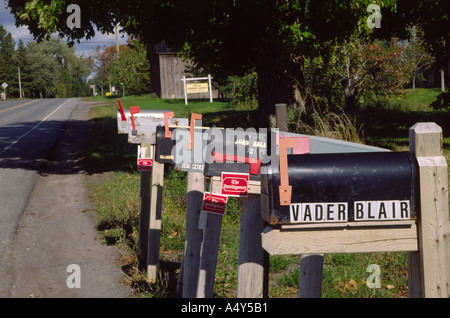 Mailbox on country road in Ontario Canada Stock Photo