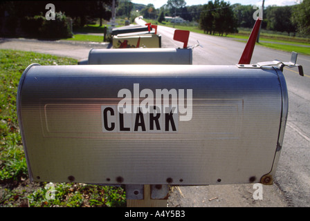 Mailbox on country road in Ontario Canada Stock Photo