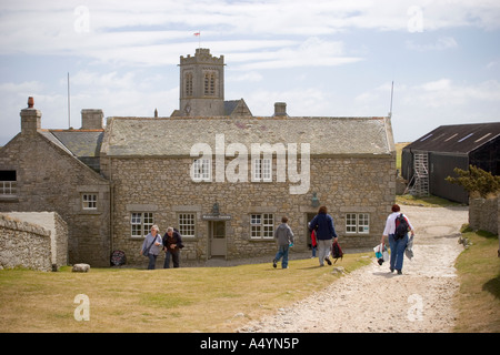 View of Lundy Village and the Marisco Tavern on Lundy Island Stock Photo