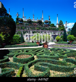 The Italian Gardens on Isola Bella – Lake Maggiore, Italy Stock Photo