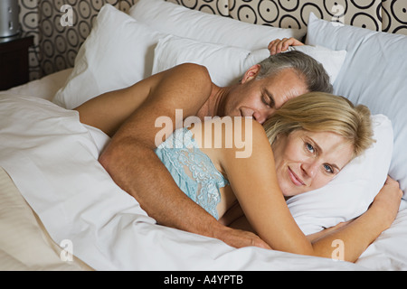 Loving Man Looking at His Sleeping Girlfriend Stock Photo - Image of  looking, married: 155639610