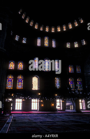 Stained glass windows in Sultan Ahmet Mosque Blue Mosque Istanbul Istanbul Province Turkey Stock Photo