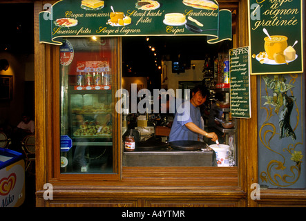 French restaurant, restaurant, creperie, French food, Montmartre, Montmartre District, Paris, Ile-de-France, France Stock Photo