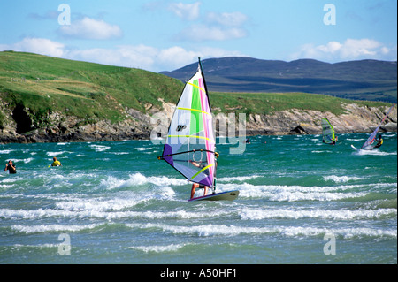 Windsurfing, Donegal, Downings, Donegal, Ireland Stock Photo