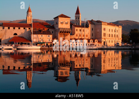 Riva seafront of Trogir on Dalmatian Coast of Croatia Stock Photo