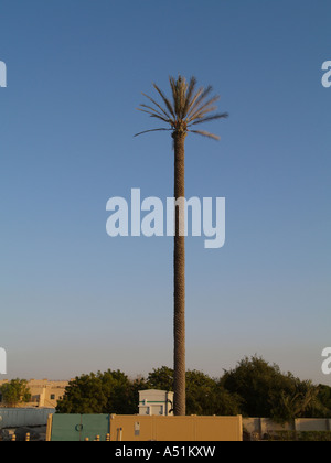 Dubai, mobile antenna in date palm form Stock Photo