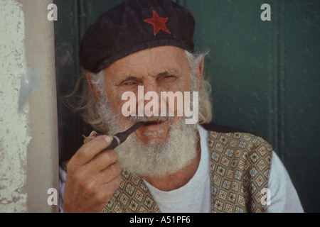 man with red star Havana Stock Photo