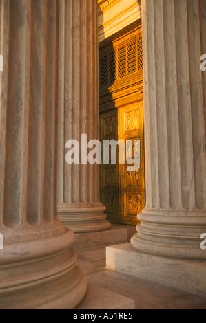 Golden doors and columns of the United States Supreme Court building Washington DC USA Stock Photo