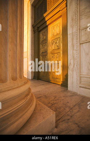 Golden doors and columns of the United States Supreme Court building Washington DC USA Stock Photo