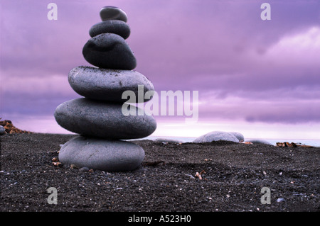 stone pebbles stacked Stock Photo