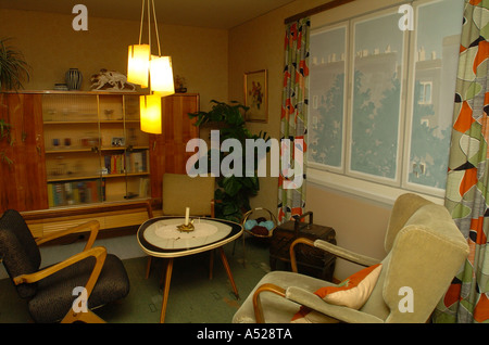 apartment in 50s style, living room Stock Photo - Alamy