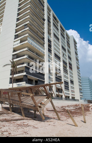 Hurricane Jeanne storm damage Hutchinson Islands condominiums damaged from storm surge Saint Lucie County Florida Stock Photo