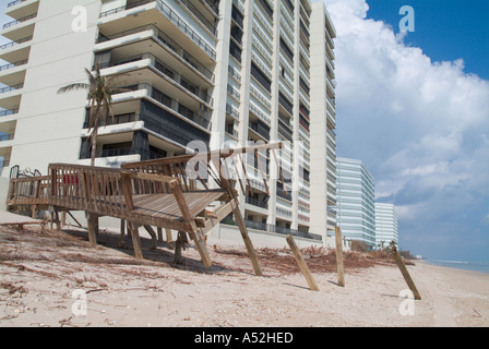 Hurricane Jeanne storm damage Hutchinson Islands condominiums damaged from storm surge Saint Lucie County Florida Stock Photo