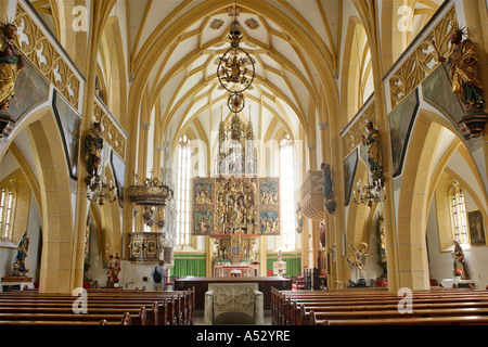 Interior view of gothic church in Heiligenblut Carinthia Austria Stock Photo