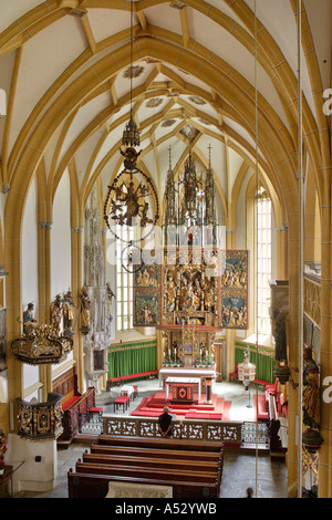 Interior view of gothic church in Heiligenblut Carinthia Austria Stock Photo