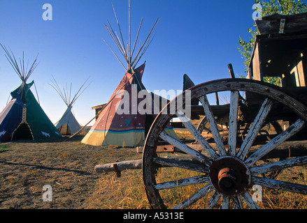 Native American Teepees, Hardin, Montana, USA Stock Photo