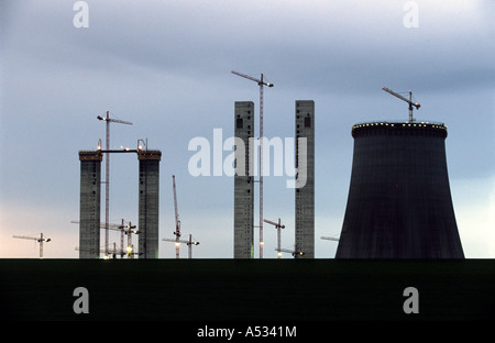 Coal-fired power station under construction, western Germany. Stock Photo