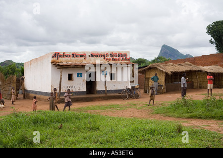 Grocery and tea room in the village of Nathenje, on the M1 Lilongwe to Blantyre road, Malawi Africa Stock Photo