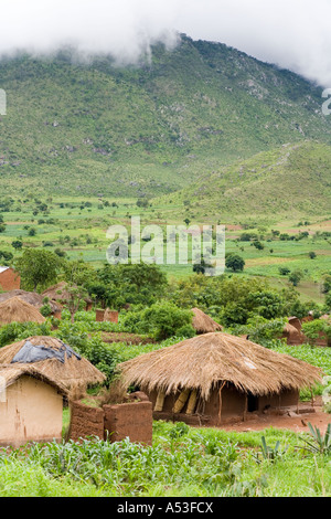 The wet rainy season at a village near Nkhoma Malawi Africa Stock Photo