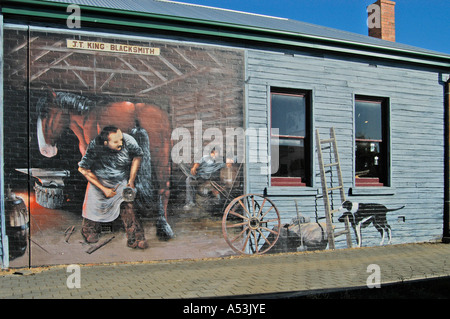 Murals in Sheffield Tasmania Australia Stock Photo