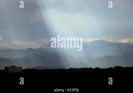 A Storm Clearing From Over The Rocky Mountains,As Seen From Denver, Colorado,USA. Stock Photo