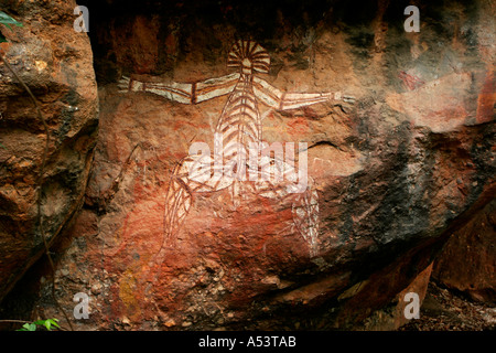 Aboriginal cave painting in kakadu national park in Australia Stock Photo