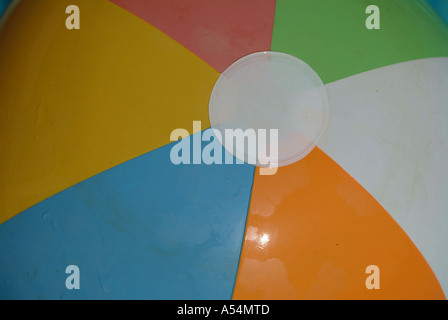 Multi-coloured beachball balloon close up Stock Photo