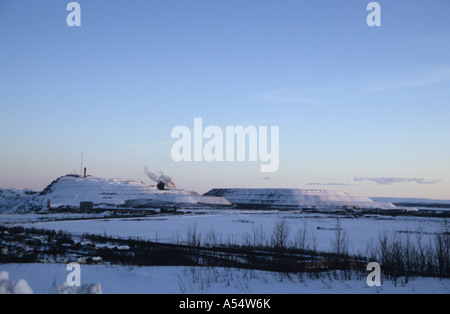 Arctic sunset at Kiruna sweden s northernmost city and the largest iron mine in scandinvia in the arctic circle of swedish lapla Stock Photo