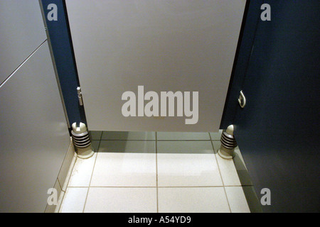 Inside the cubicle of a public toilet Stock Photo