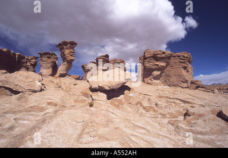 Valley of Rocks, eroded ignimbrite / volcanic rock formations near Villa Alota, near Uyuni, North Lipez province, Bolivia Stock Photo