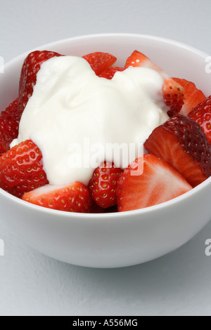 Strawberries and Cream Stock Photo