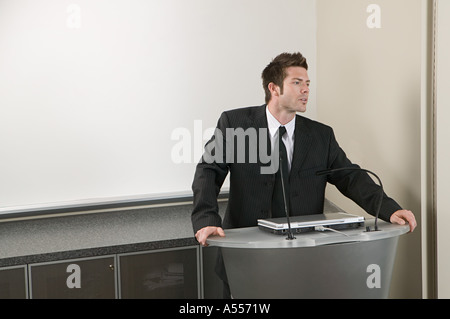 Businessman giving presentation Stock Photo