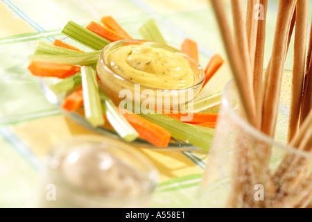 CRUDITES AND DIPS Stock Photo