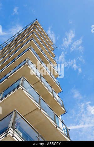 Apartment building with balconies Stock Photo