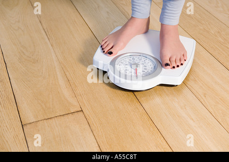 bathroom scales for weighing human weight. healthy lifestyle concept Stock  Photo - Alamy