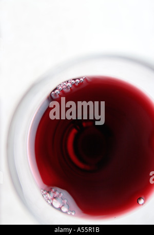 Red wine in glass Stock Photo