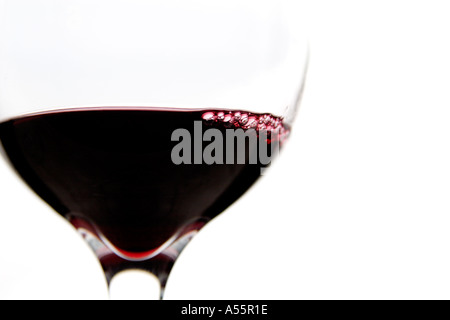 Red wine in glass Stock Photo