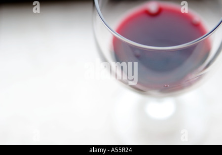 Red wine in glass Stock Photo