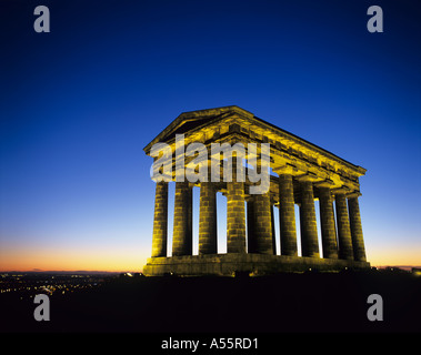 Penshaw Monument near Sunderland in Tyne and Wear shown here at night England UK Stock Photo