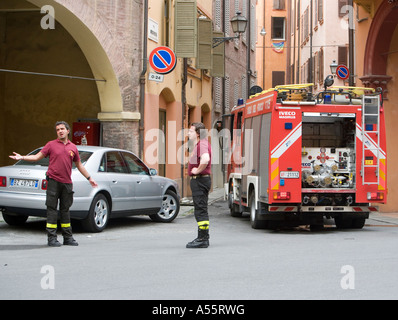 Italian fire fighters Modena Emilia Romagna Italy Stock Photo