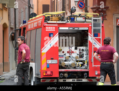 Italian fire fighters Modena Emilia Romagna Italy Stock Photo
