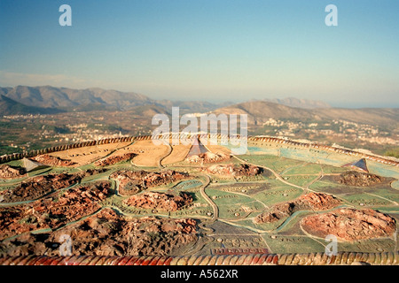 Pottery map of the Jalon valley, Spain. Stock Photo