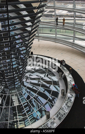 Visitors at the modern dome of the german House of Parliament Reichstag Berlin Germany Stock Photo