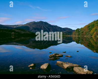 Ben Venue seen over Loch Achray, Queen Elizabeth Forest Park, The Trossachs, Central Region, Scotland, UK. Stock Photo